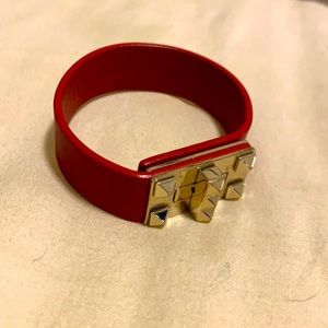 Valentino red leather bracelet
